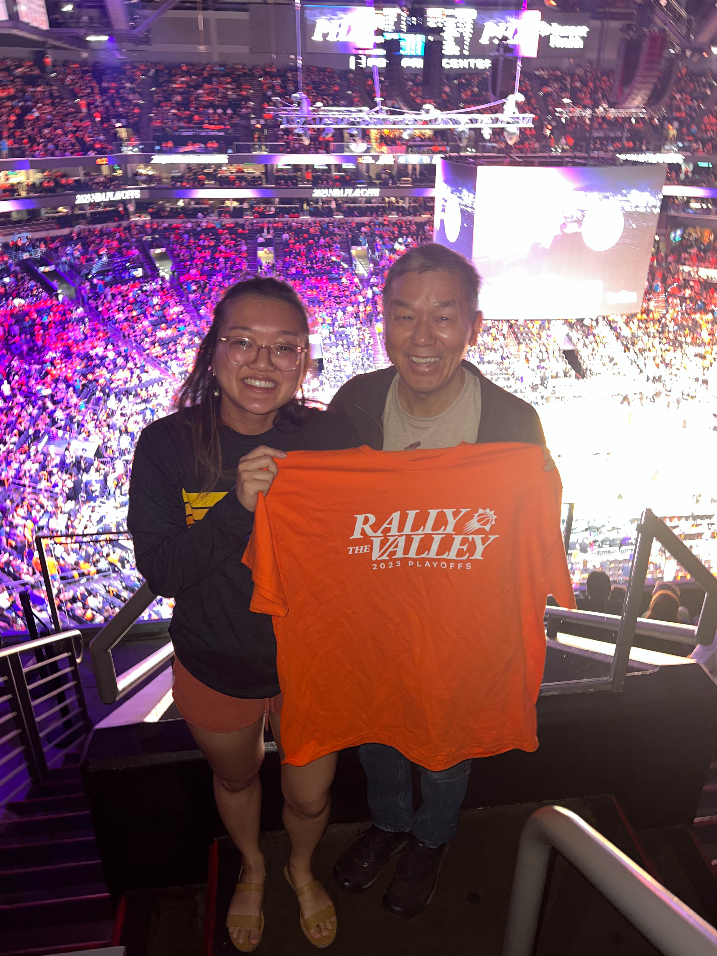 me and my dad at the suns game