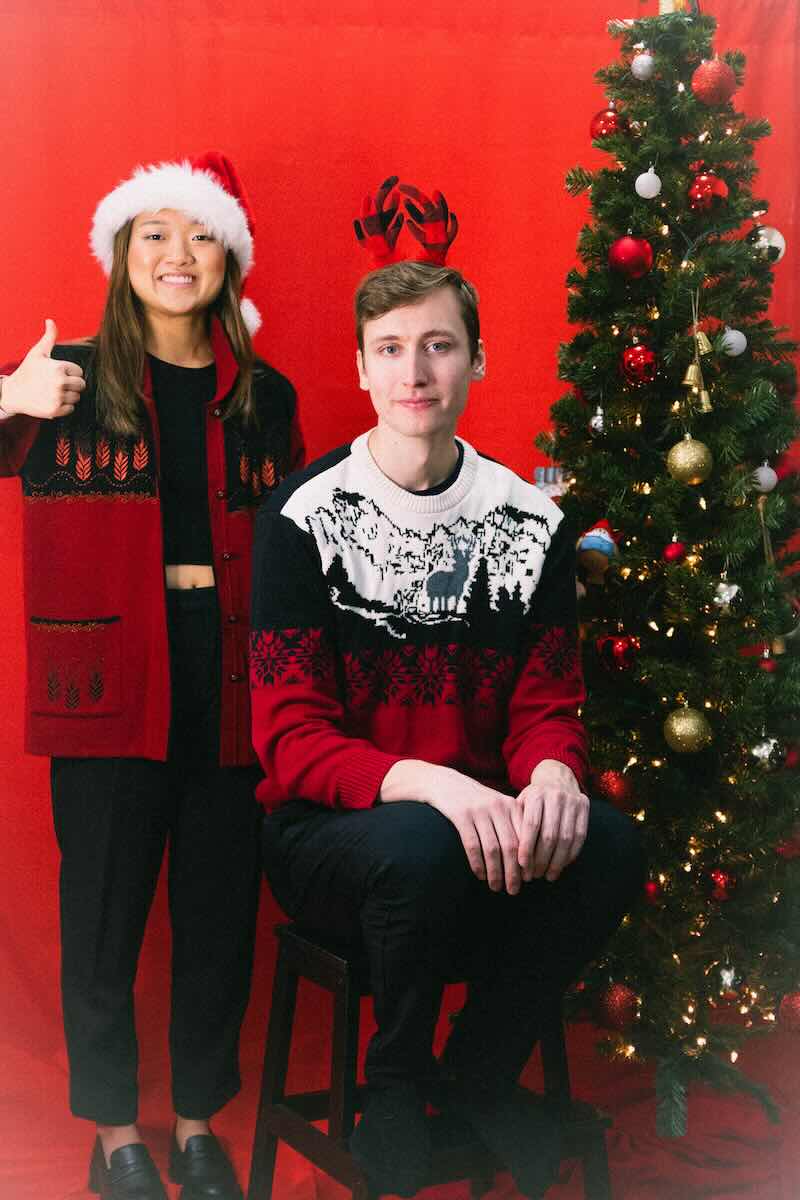 cindy and ian in holiday attire