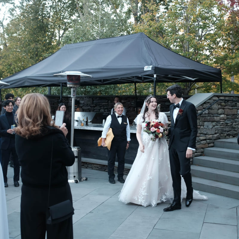 A couple at their wedding